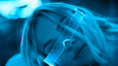 Illustration of blue light therapy showing how it acts as a blue light antimicrobial for the mouth by targeting harmful bacteria.